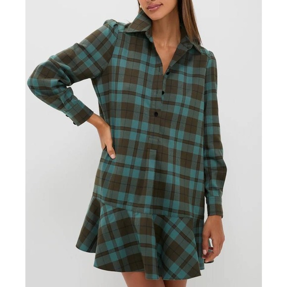 Tuckernuck Dresses & Skirts - Tuckernuck Isle of Skye Callahan Shirt Dress Size S Plaid Brown Academia NWT